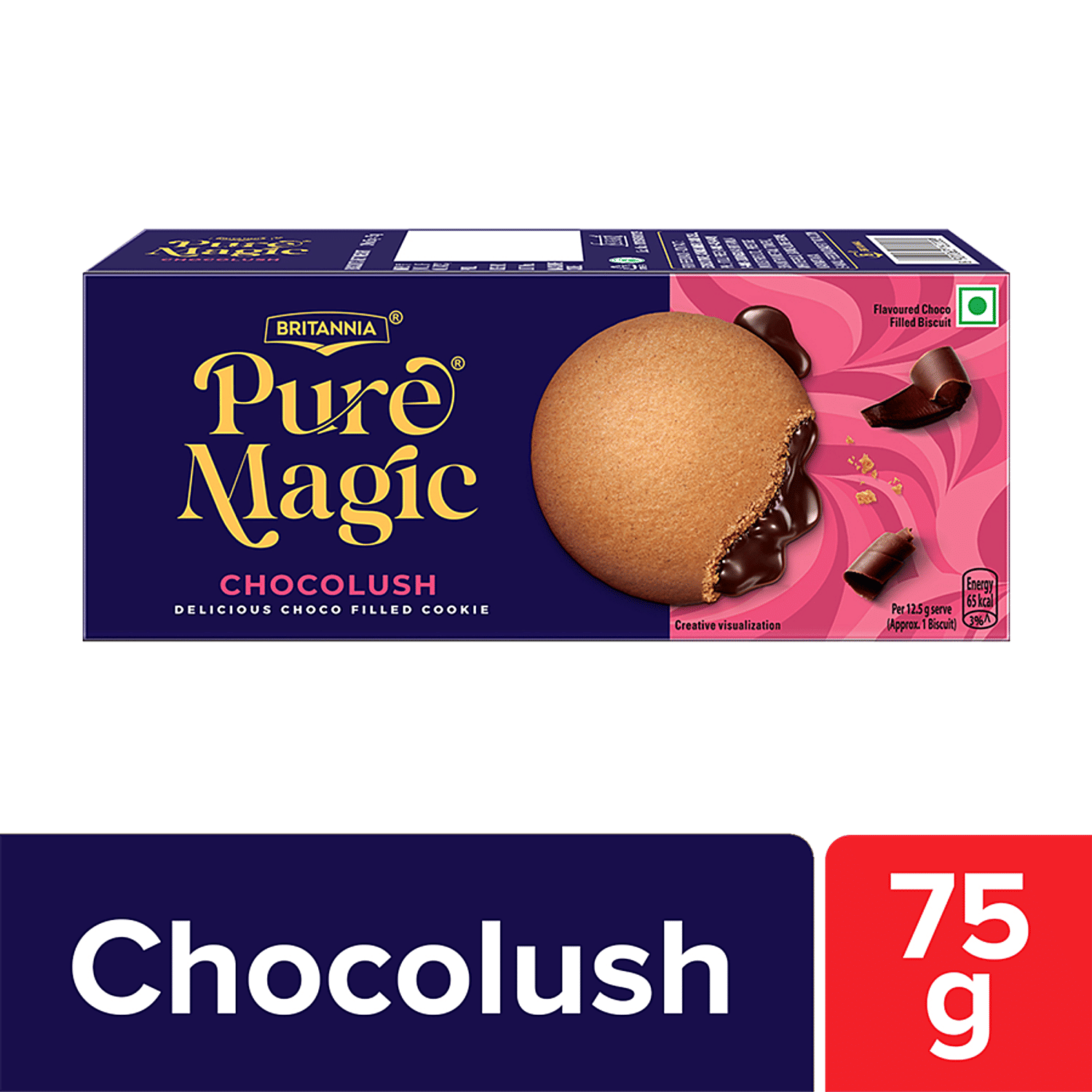 Britannia Chocolush - Extra Crunchy Biscuit With Gooey Choco-Filling, 75 G