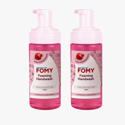 INTERCORP FOMY Antibacterial Soft Refreshing Foam Hand Wash, 160 ml Each (Pink Pomegranate - Pack of 2)