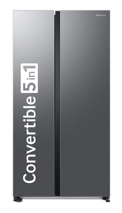 Samsung 653 L, 2 Star, Frost Free, Double Door, Convertible 5-in-1 Digital Inverter, Side By Side Refrigerator (RS76CG80X0S9HL, Silver, Refined Inox) Samsung 653 L, 2 Star, Frost Free, Double Door, Convertible 5-in-1 Digital Inverter, Side By Side Refrig