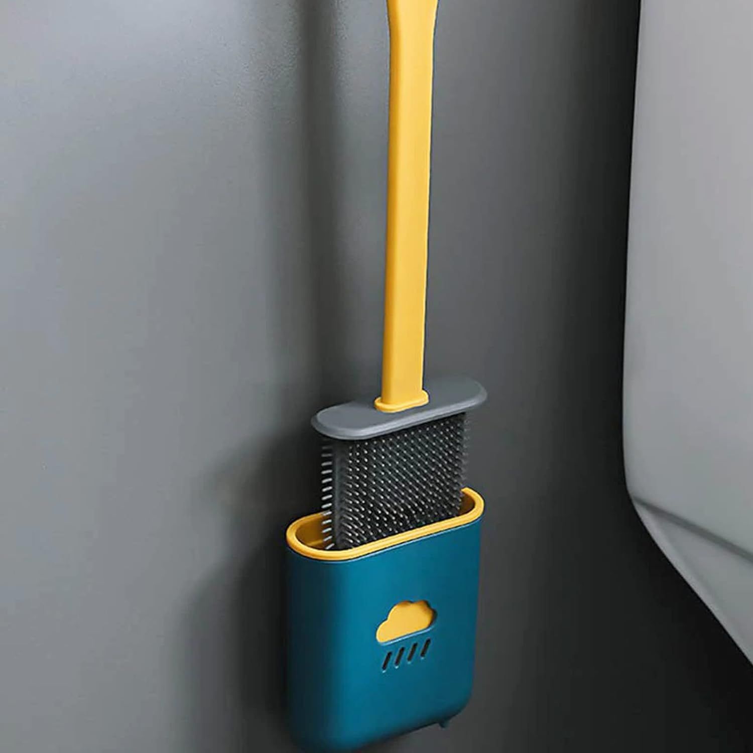 Silicone Toilet Brush with Holder (Without Box)