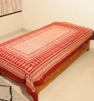 Hand Block Printed Bagh Cotton Single Bed Sheet