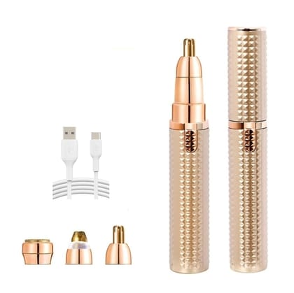 larrito Eyebrow Trimmer for Women, 2 in 1 Rechargeable Facial Hair Remover with Replaceable Heads, Professional Painless Personal Hair Removal Eyebrow (GOLD ROUND TRIMMER) larrito Eyebrow Trimmer for Women, 2 in 1 Rechargeable Facial Hair Remover with Re