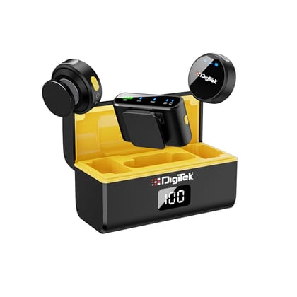 Digitek DWM-116 2-in-1 Wireless Microphone, Magnetic Collar Clip, 360 Sound Capture, 40m Range, 6Hr Battery, Type C-to-C & C to LTC, DSLR, iOS & Android Compatible, for Interviews & Vlogging Digitek DWM-116 2-in-1 Wireless Microphone, Magnetic Collar Clip, 360 Sound Capture, 40m Range, 6Hr Battery, Type C-to-C & C to LTC, DSLR, iOS & Android Compatible, for Interviews & Vlogging