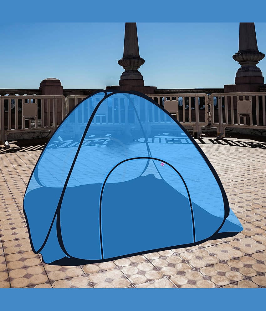 Silver Shine - Blue Polycotton Tent Mosquito Net ( Pack of 1 )