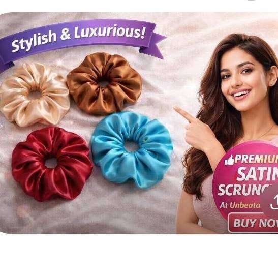 Premium Satin Silk Scrunchies Set for Women Girls Soft Elastic Hair Bands Pack 6 Multicolor