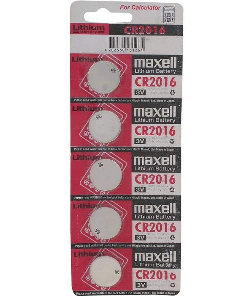 Maxell Lithium Battery Cr2016 3v (pack Of Five)