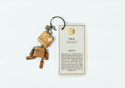 Handmade Wooden Robotic Keychain Handmade Wooden Robotic Keychain
