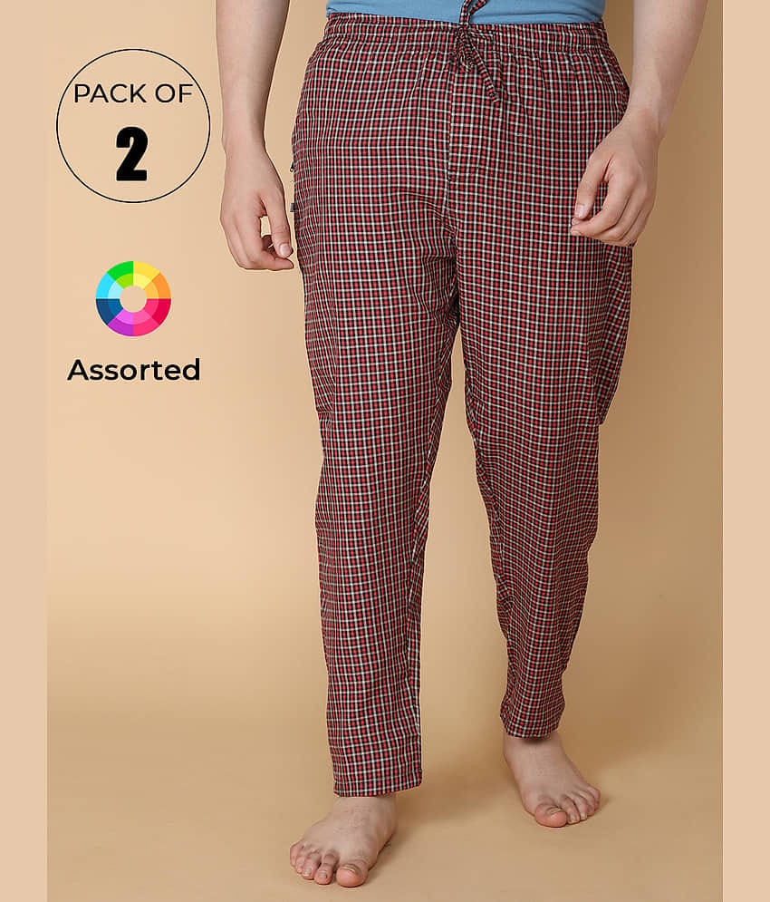 lux venus Pack of 2 Pyjama For Men's ( Multi )