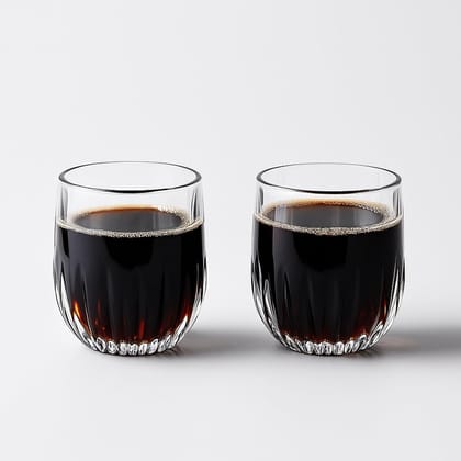 Crystal Clear Glass Whiskey Glasses Cocktail Glass, Stemless Wine Glass for Red and White Wine (280ML)