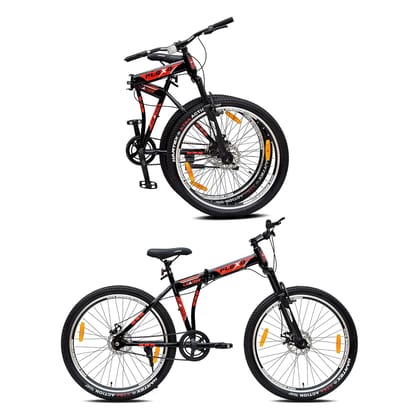 Leader Flexo 27.5T FS Dd Foldable Bicycle Without Gear Single Speed 27.5 T Folding Bikes/Folding Cycle (Single Speed, Black)
