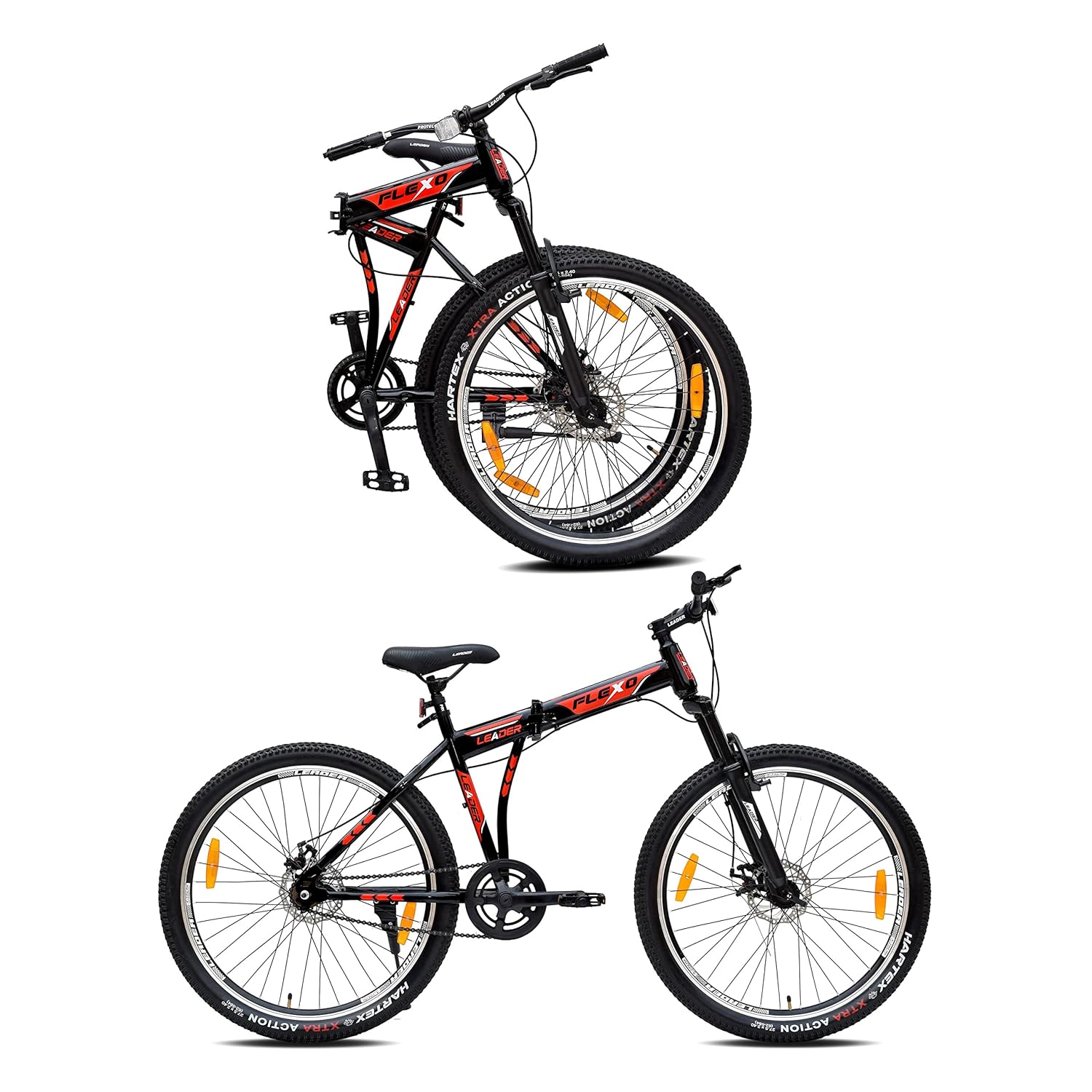 Leader Flexo 27.5T FS Dd Foldable Bicycle Without Gear Single Speed 27.5 T Folding Bikes/Folding Cycle (Single Speed, Black)