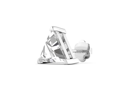 Triangle Solitaire CZ Ear Stud For Him (1 Pc Only)