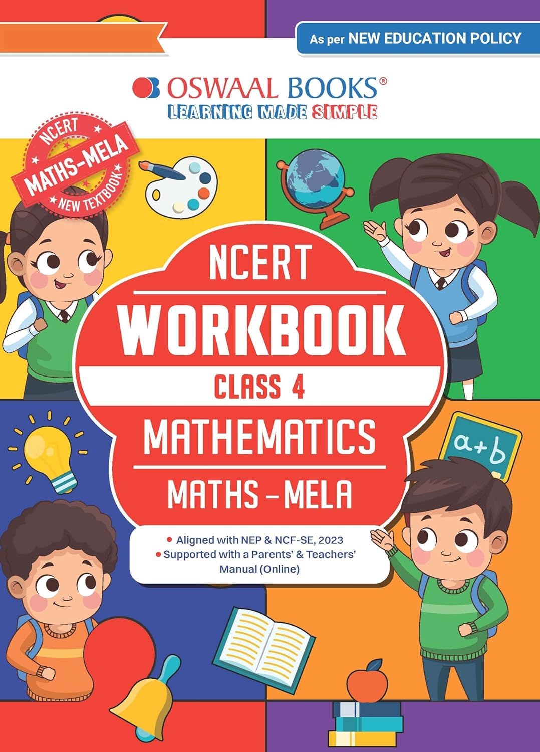 Oswaal Ncert WorkBook Mathematics Maths-mela class 4 with latest examination syllabus 2025 march by cbse [Paperback] oswaal