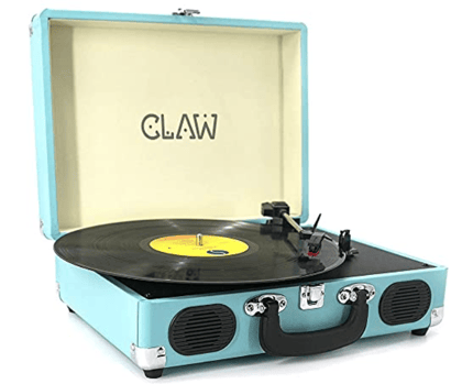 CLAW Stag Portable - Turntable with Built-in Stereo Speakers (Blue)