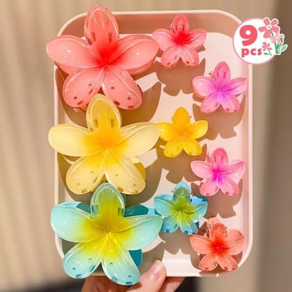 9 Pcs Flower Claw Clips for Women