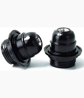 DAJUBHAI E27 Bulb Holder Screw Type Pendant Black - Pack of 2