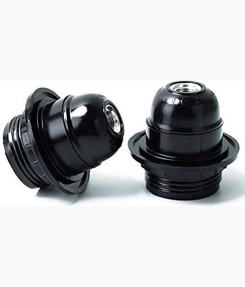 DAJUBHAI E27 Bulb Holder Screw Type Pendant Black - Pack of 2