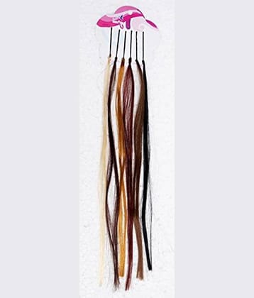 FOK Colorful Hair Streaks Clip In Hair Extension MULTI Pack of 6
