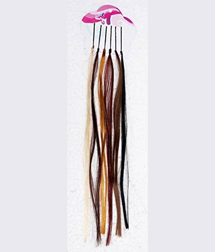 FOK Colorful Hair Streaks Clip In Hair Extension MULTI Pack of 6