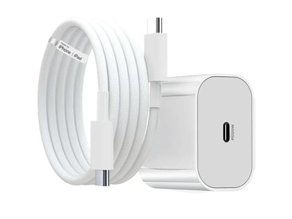 Vaku iPhone Charger Adapter 20W Type-C for iPhone 17, 17 Air, 17 Pro, 17 Pro Max, 16, 16 Plus, 16 Pro, 16 Pro Max, 15, 15 Plus, 15 Pro, 15 Pro Max & Other Devices with 1M USB-C to Type-C Data Cable