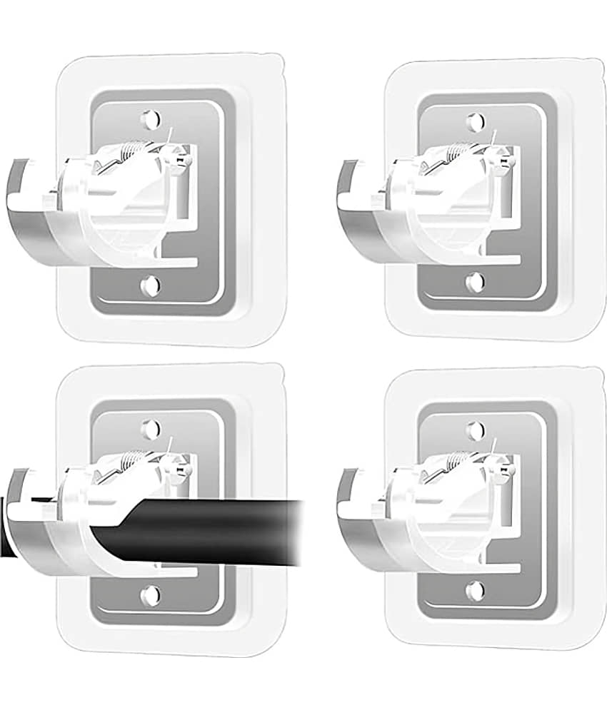 Multi Deal  Self-Adhesive Curtain Rod Holder Hooks, No Drilling Curtain Rod Brackets, Nail-Free Wall Curtain Hooks 4pcs