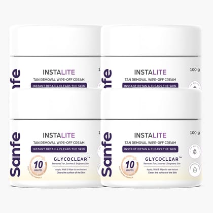 Instalite Wipe Off Detan Body Cream 100gm (Pack of 4) Instalite Wipe Off Detan Body Cream 100gm (Pack of 4) - 100gm (Pack of 4)