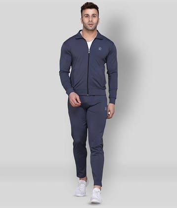 PRAUME - Dark Grey Polyester Slim Fit Solid Men's Sports Tracksuit ( Pack of 1 )