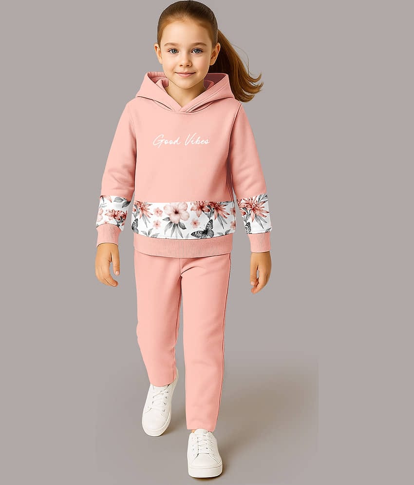 HELLCAT Pack of 1 Girls Cotton Blend Sweatshirt & Joggers ( Lavender )