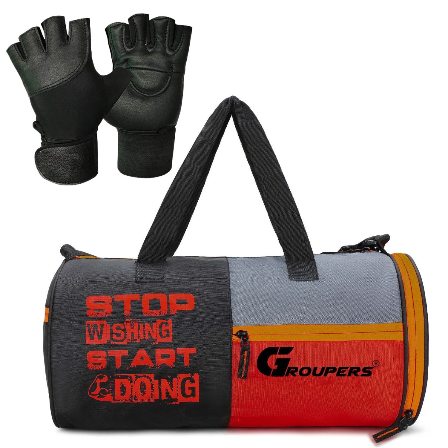 GROUPERS Duffel Bag l Gym Bags l Gym Gloves Duffle Bags Travel