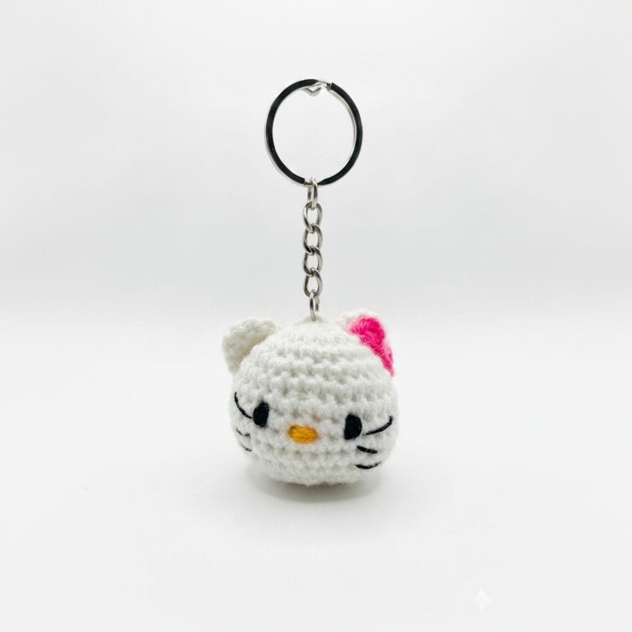 Crocheted Kitty Key chain