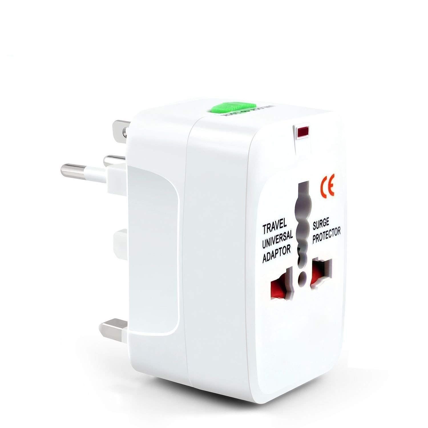 All in One USB Universal Worldwide International Travel Adapter Plug for Laptops, Cameras (Supports Over 150 Countries Including US, AUS, NZ, Europe, UK)- White