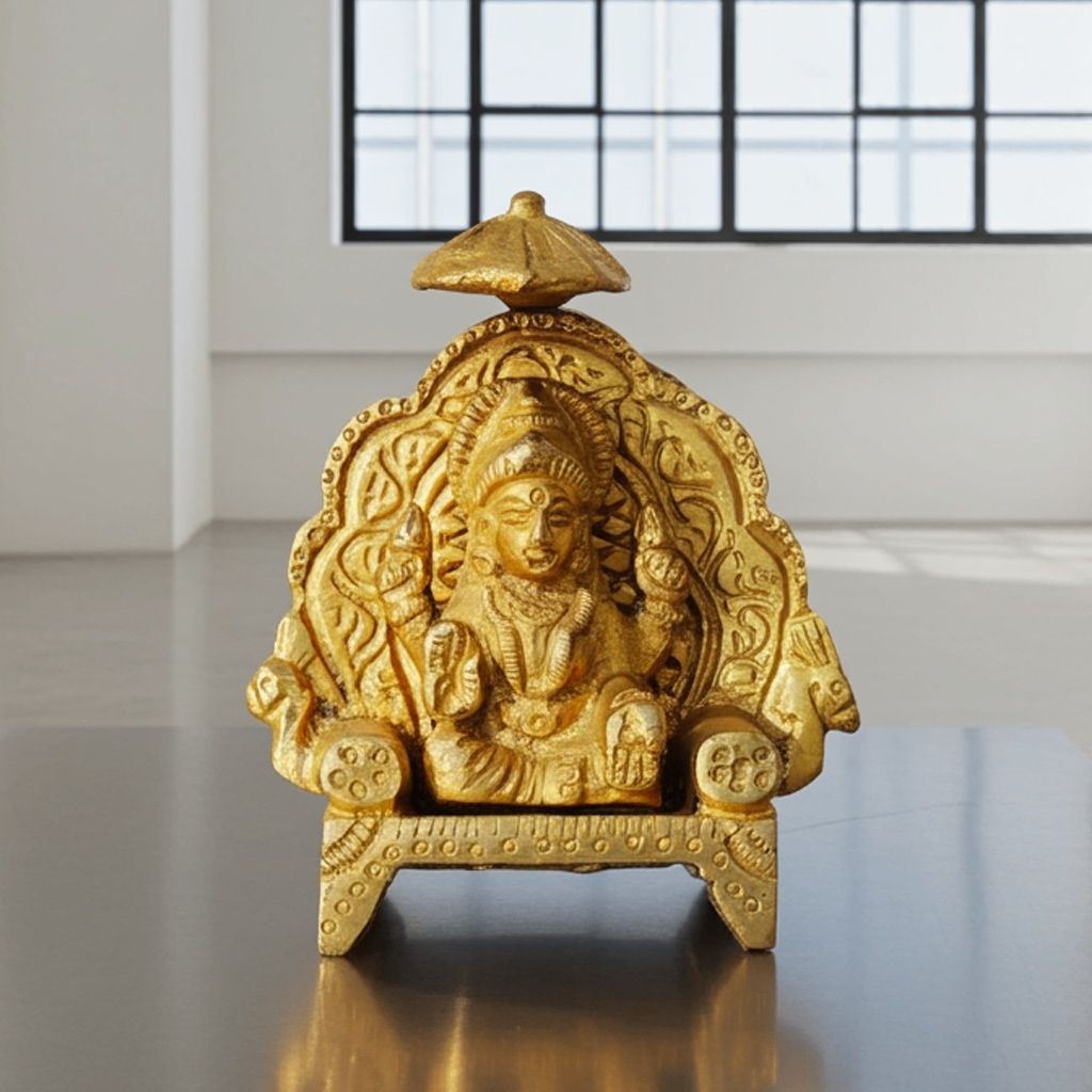 Brass Showpiece Laxmi Ji With Chati God Idol Statue (BSMAS416)