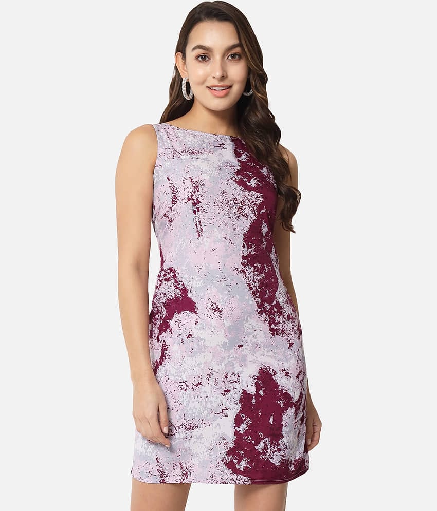 ALL WAYS YOU Women Polyester Dyed Bodycon Dress ( Pink )