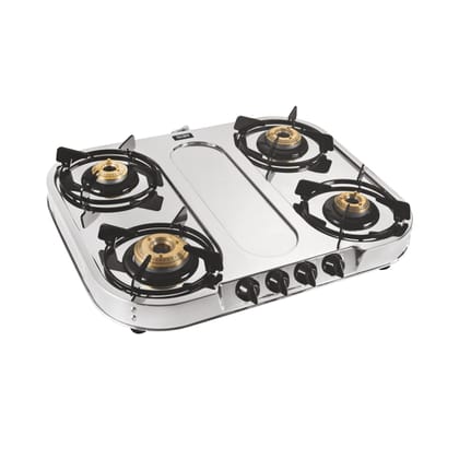 4 Burner  Stainless Steel Gas Stove Extra Wide 1 High Flame 3 Brass Burner (CT1044XLSSHFBB)