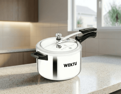 WEKTU Premium 3-Litre Aluminium Inner Lid Pressure Cooker with Ergonomic Stay-Cool Handles | Faster & Even Heating (Silver) WEKTU Premium 3-Litre Aluminium Inner Lid Pressure Cooker with Ergonomic Stay-Cool Handles | Faster & Even Heating (Silver)