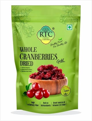 RTC Foods Cranberry 250g | Naturally Sweet Dried Berries | Proficient in Dietary Fiber & Antioxidants | Gluten-Free | Immunity Booster | Delicious & Nutritious Snack | No Additional Preservatives RTC Foods Cranberry 250g | Naturally Sweet Dried Berries | Proficient in Dietary Fiber & Antioxidants | Gluten-Free | Immunity Booster | Delicious & Nutritious Snack | No Additional Preservatives