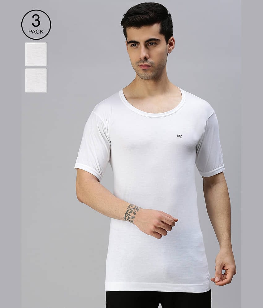 Pack of 3 Lux Cozi - White Cotton Blend Men's Vest