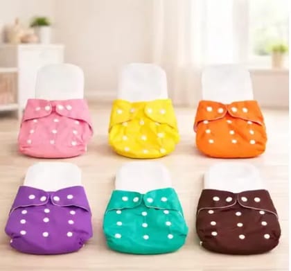Pack of 6 Cloth Diapers with Soft Absorbent Inserts