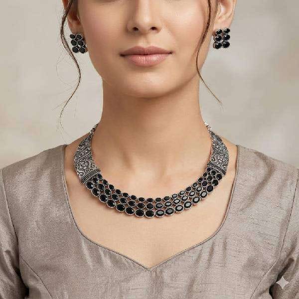 Silver Oxidized Jewelry Set Lightweight