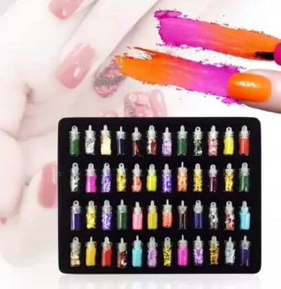 Elecsera 48 Bottles 3D Nail Art Set Nail Art Stamping Kit Decoration Tool (Multicolor)