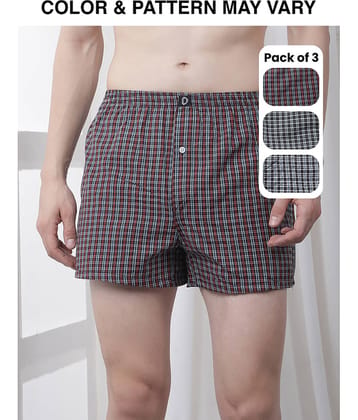 Dollar Pack of 3 Cotton Boxers For Men's ( Assorted 1 )
