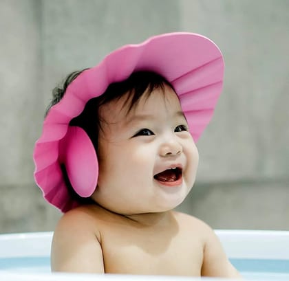 Baby Adjustable Safe Bathing Shower Cap (Pack of 2) Random color Baby Adjustable Safe Bathing Shower Cap (Pack of 2) Random color