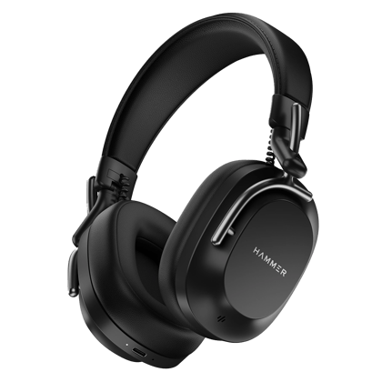 Hammer Bash Pro Wireless Headphones with 33db Hybrid ANC & Quad Mics Hammer Bash Pro Wireless Headphones with 33db Hybrid ANC & Quad Mics - Black