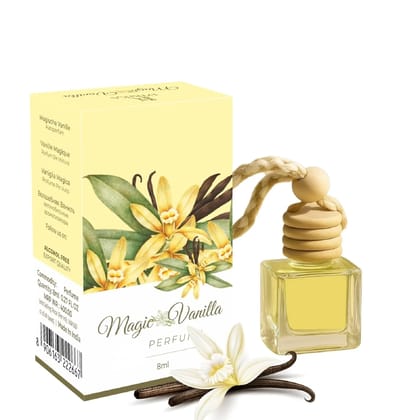 Magic Vanilla Hanging Car Perfume 8ML Premium Vanilla Essential Oil Car Freshener with Wooden Diffuser Cap Magic Vanilla Hanging Car Perfume 8ML Premium Vanilla Essential Oil Car Freshener with Wooden Diffuser Cap