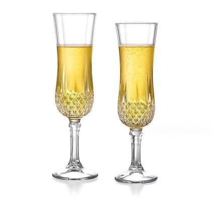 Premium Stylish Crystal Long Wine Glass Vintage Diamond Cut Design Glass for Juice,Beer, Whiskey, Cocktails,Mixed Drinks (Crysta Wine Glass)(155 Ml)