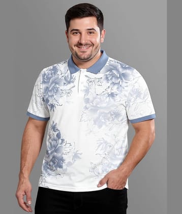 BULLMER Men Cotton Blend Regular Fit Striped Polo T Shirt ( White )