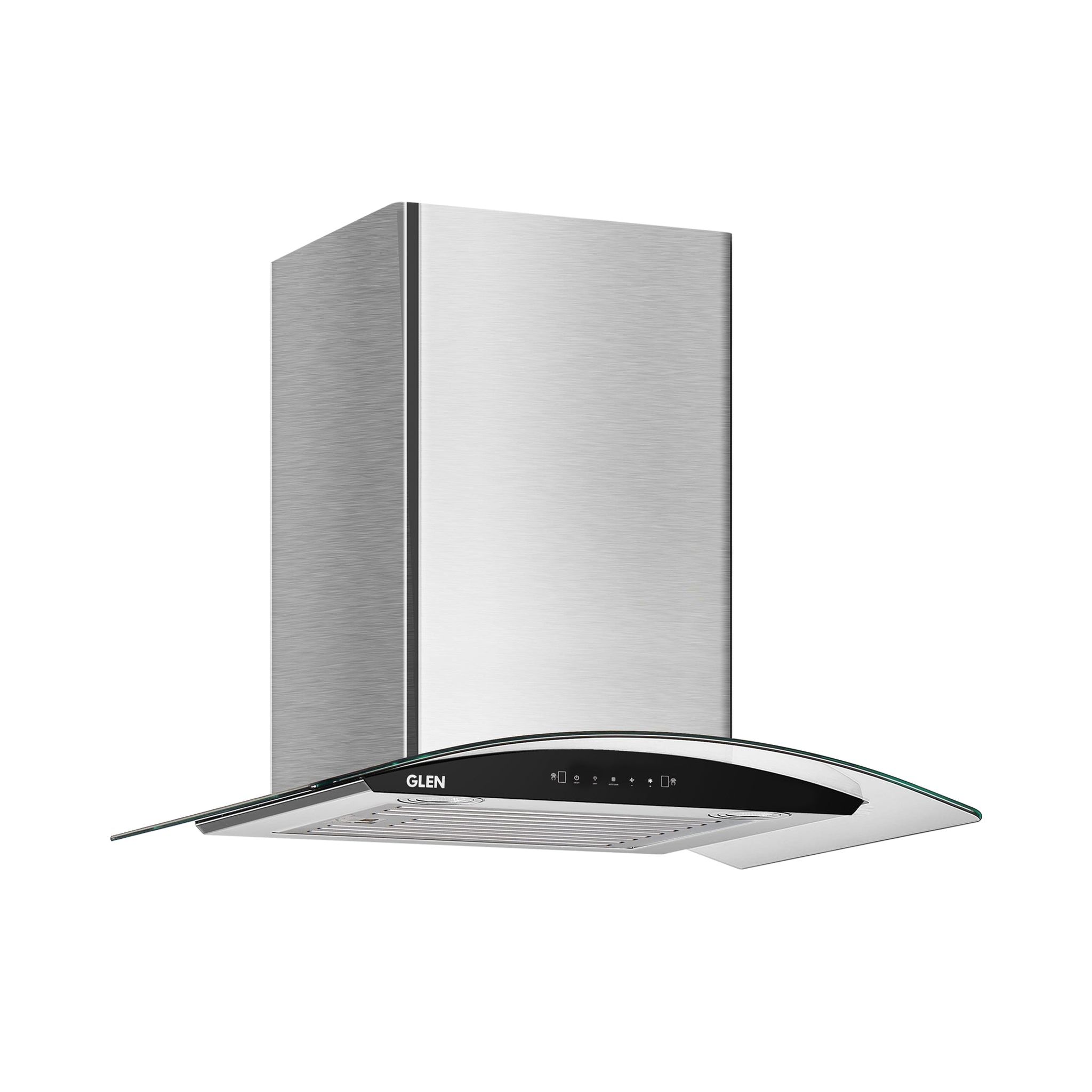 Auto Clean Chimney Curved Glass Baffle Filters with Motion Sensor 60/90cm 1200 m³/h - Silver (6063 SS)