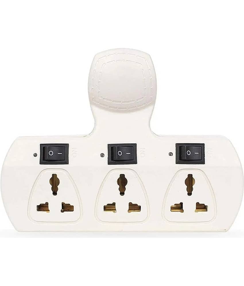 Leavess-240 volts Multi Plug Point 3+3 Universal Socket Adaptor with LED Indicator, Individual Switches, Fuse Protection & Short Circuit Protection Extension Board (Cordless)
