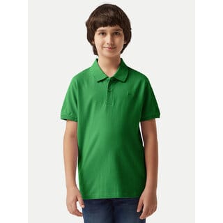Boys Maroon Plain Polo T-shirt