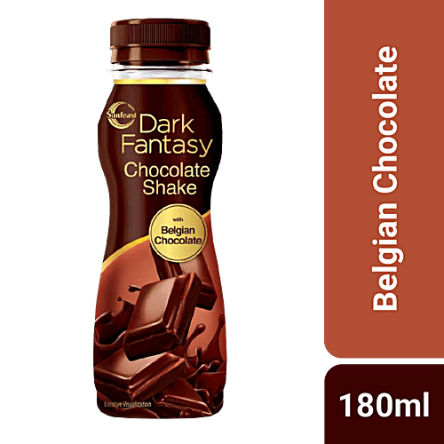 Sunfeast Dark Fantasy Chocolate Shake - With Belgian Chocolate, 180 ml Bottle